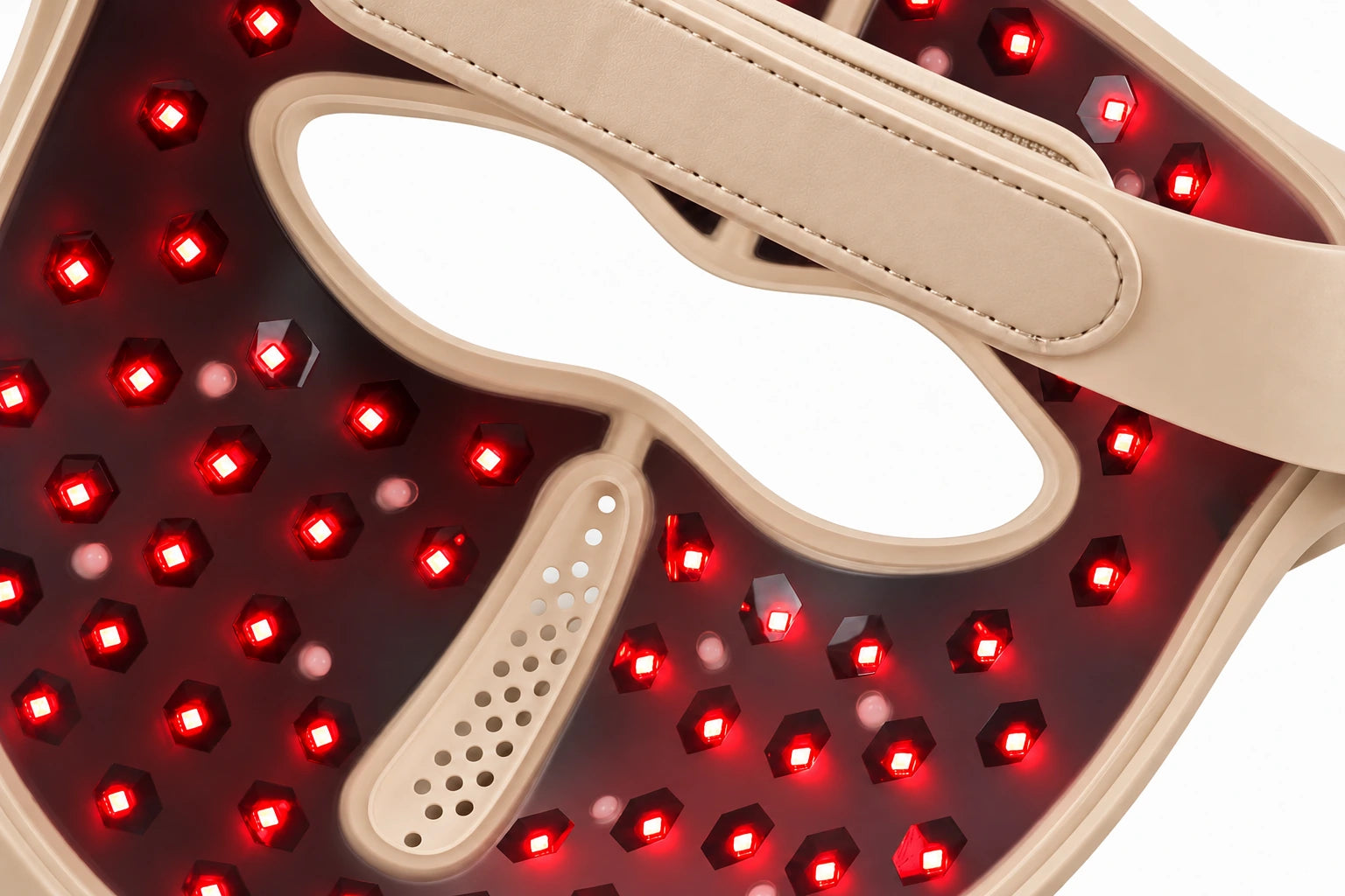 Red LED array inside the Champagne mask