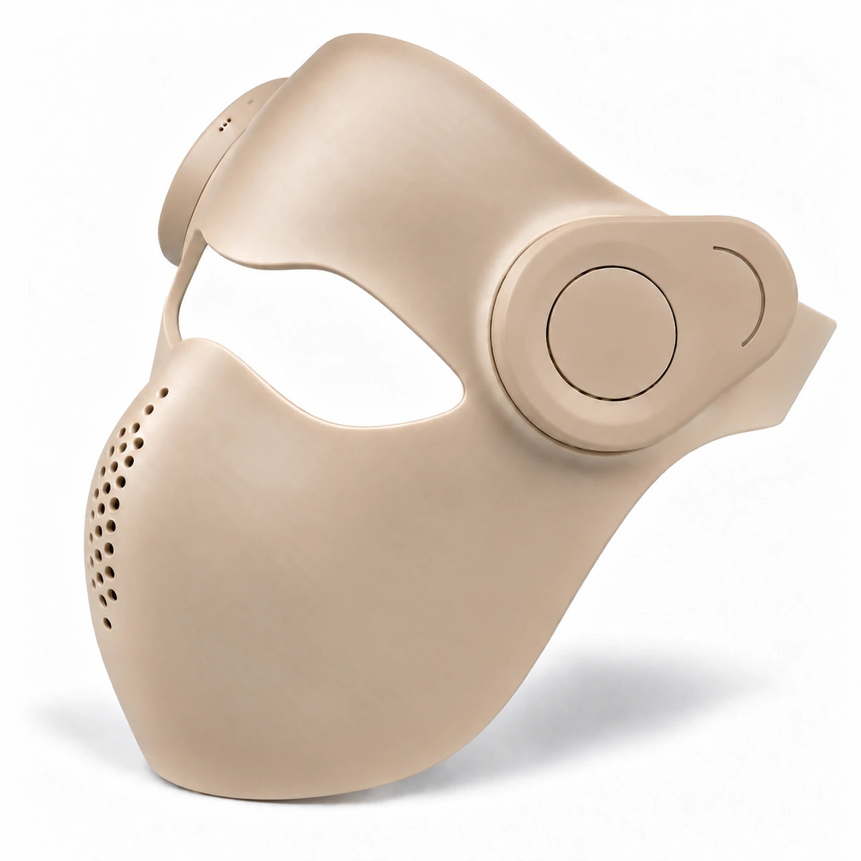 Three-quarter view of The Mask in champagne